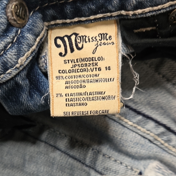 Miss Me Light Blue Skinny Jeans with Embellished Pockets - Picture 7 of 16